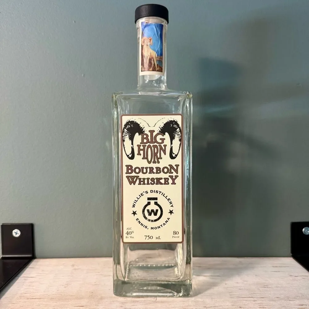 Big Horn Bourbon Whiskey Empty Liquor Alcohol Bottle | Crafts Upcycle Art